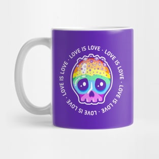 Love is love - gay pride skull Mug